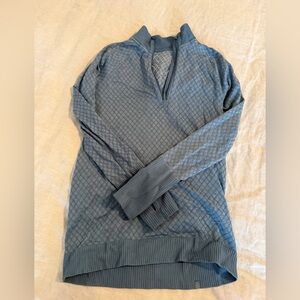 lululemon athletica Blue Textured Quarter-Zip Pullover